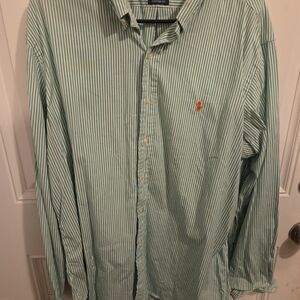 Classic Green Striped Men's Shirt